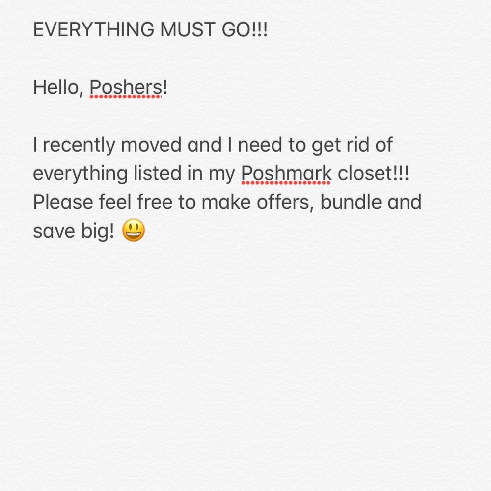 EVERYTHING MUST GO!!!